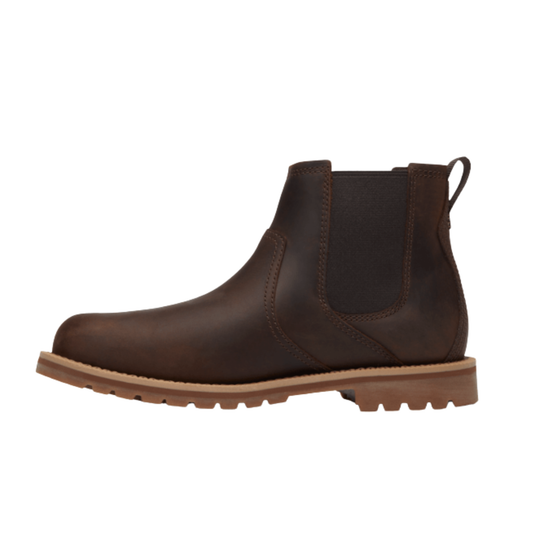 Brown boot on a white background