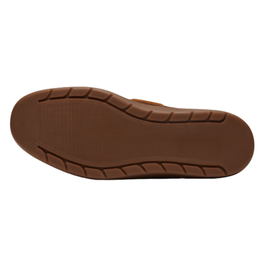Brown sole of a shoe on a white background