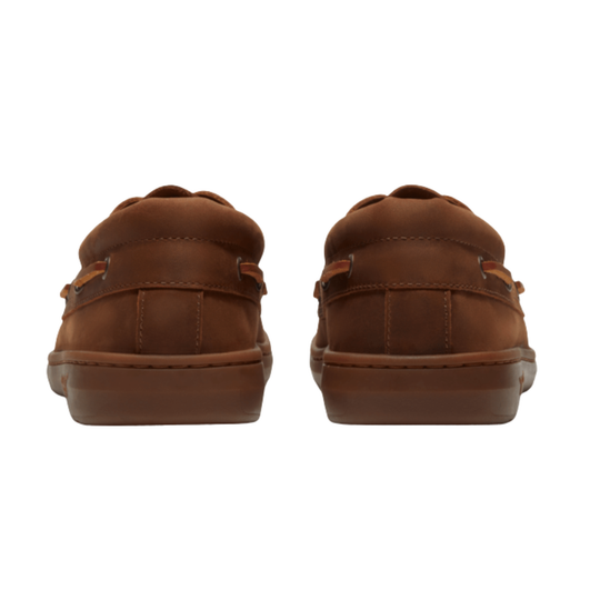 Pair of brown shoes on a white background