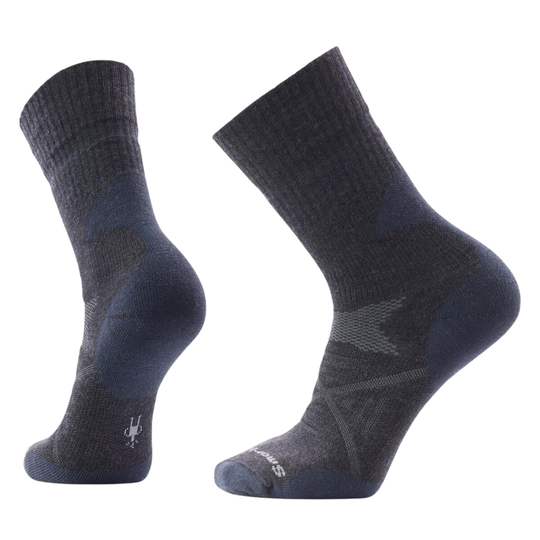 Pair of charcoal socks on a white background