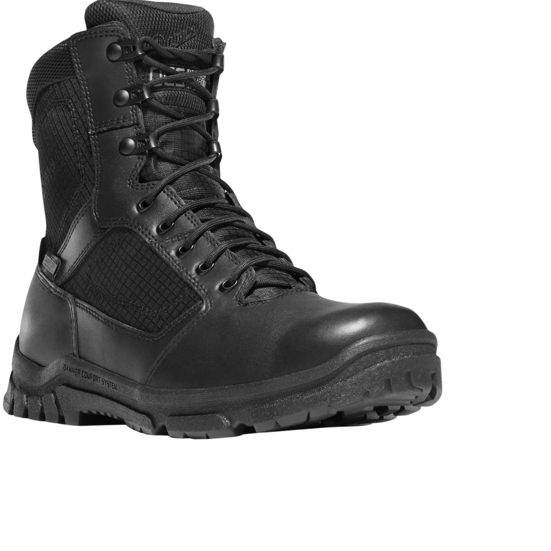 Black boot 8 inch lace up