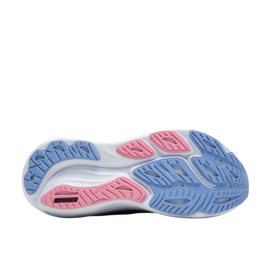 Brooks Women's Adrenaline GTS 26 Running Shoes - Navy/Cornflower/Pink on a white background.