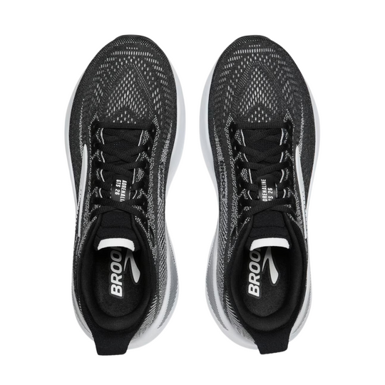 Brooks Women's Adrenaline GTS 26 Running Shoes - Black/Grey/White on a plain white background.