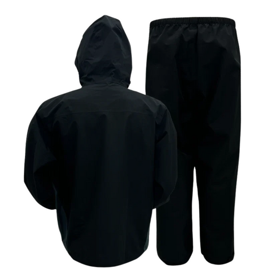 Frogg Toggs Men's Vapor Rain Suit - Black on a white background.