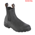 Gray boot with brand logo on a white background