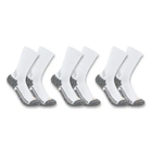 Set of six white socks with gray accents on a white background