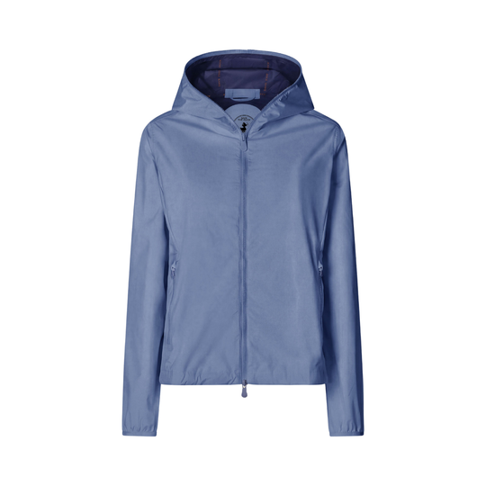 Blue raincoat on a white background