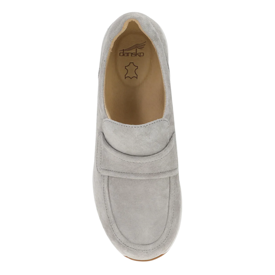 Gray loafer shoe on a white background