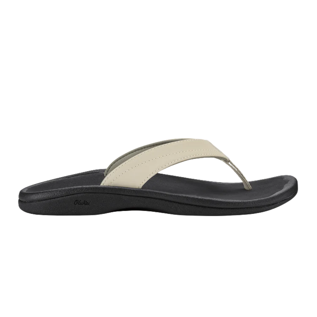 Black and beige sandal on a white background