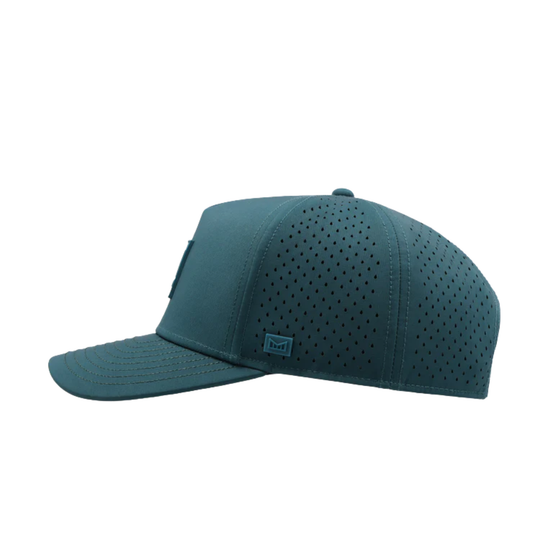 navy cap with melin text on white background