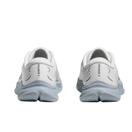 White running shoes with visible brand logo on a white background