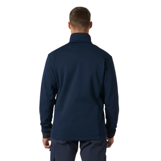 back of navy jacket