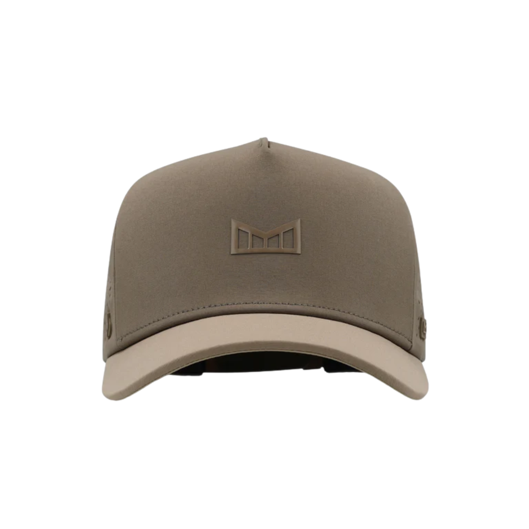 Brown cap with a logo on a white background