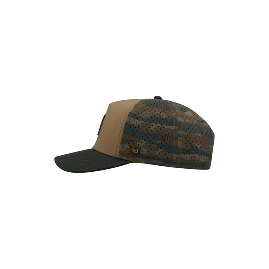 Multicolored cap with a pattern on a white background