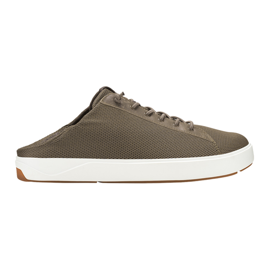 walnut lace up sneaker mesh fabric on white background 