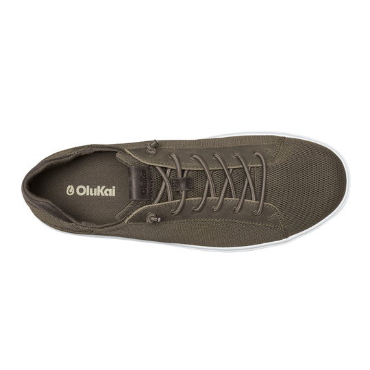 walnut lace up sneaker mesh fabric on white background 