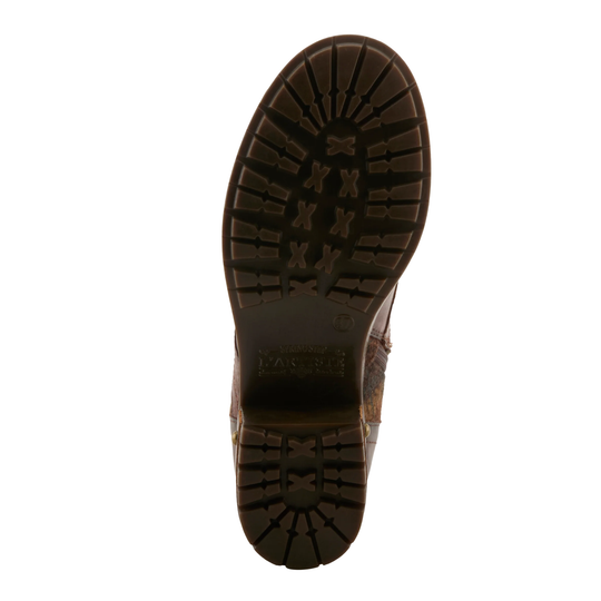 Brown boot sole on a white background