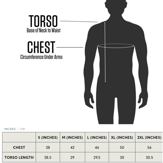 Size chart in inches