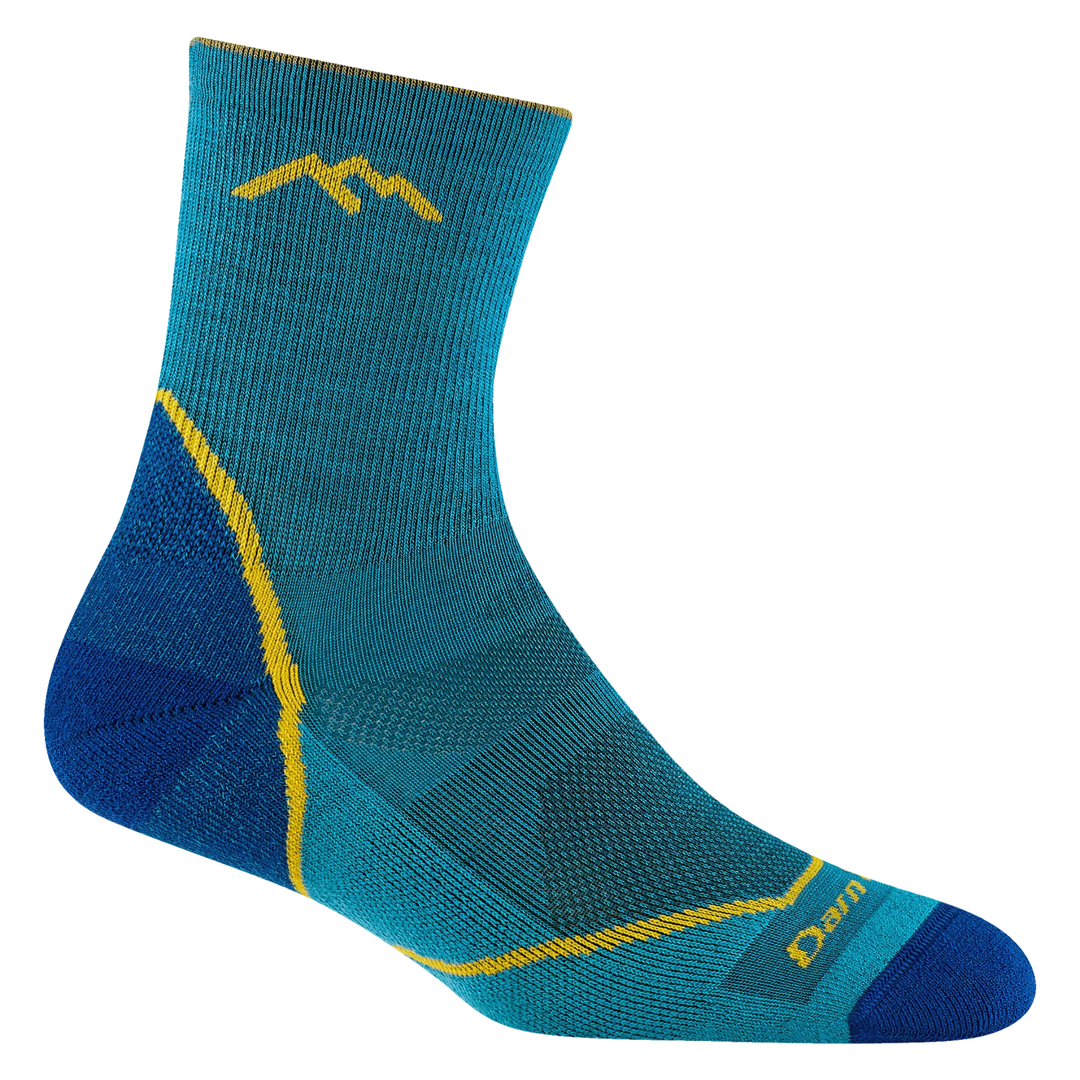 Darn Tough Vermont Kids' Light Hiker Micro Crew Lightweight Hiking Sock - Cascade on a white background