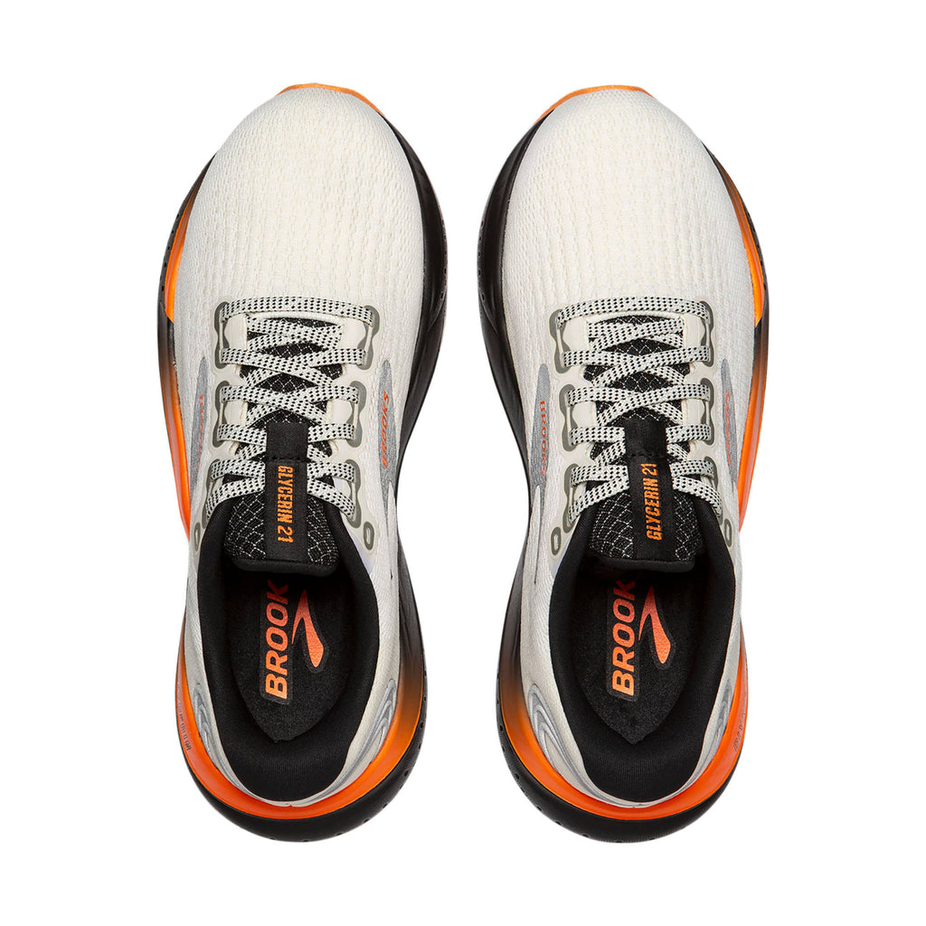 Brooks Men's Glycerin 21 Road Running Shoes - Ecru/Orange/Black - Lenny's Shoe & Apparel