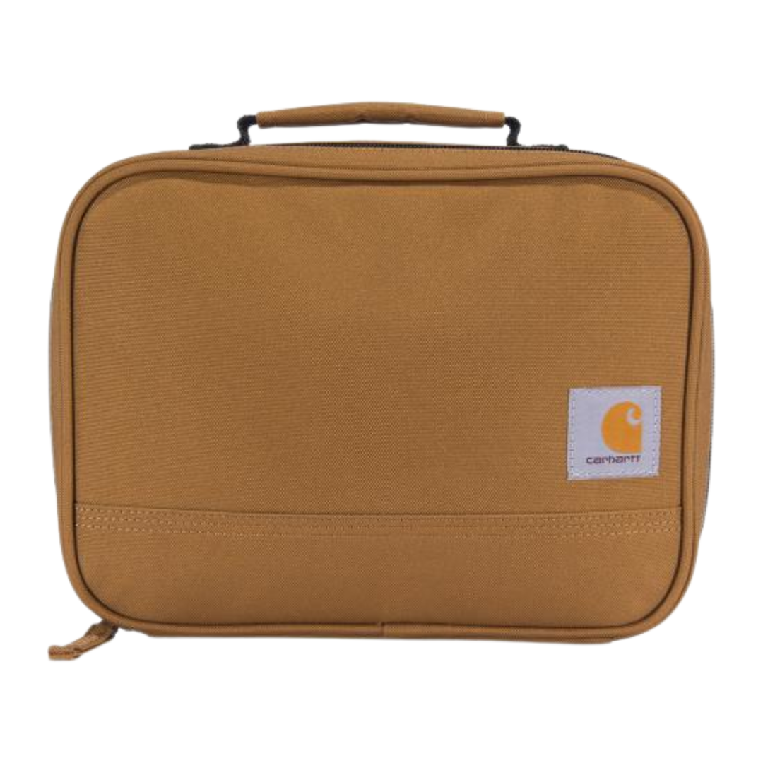 Brown bag with Carhartt logo on a white background