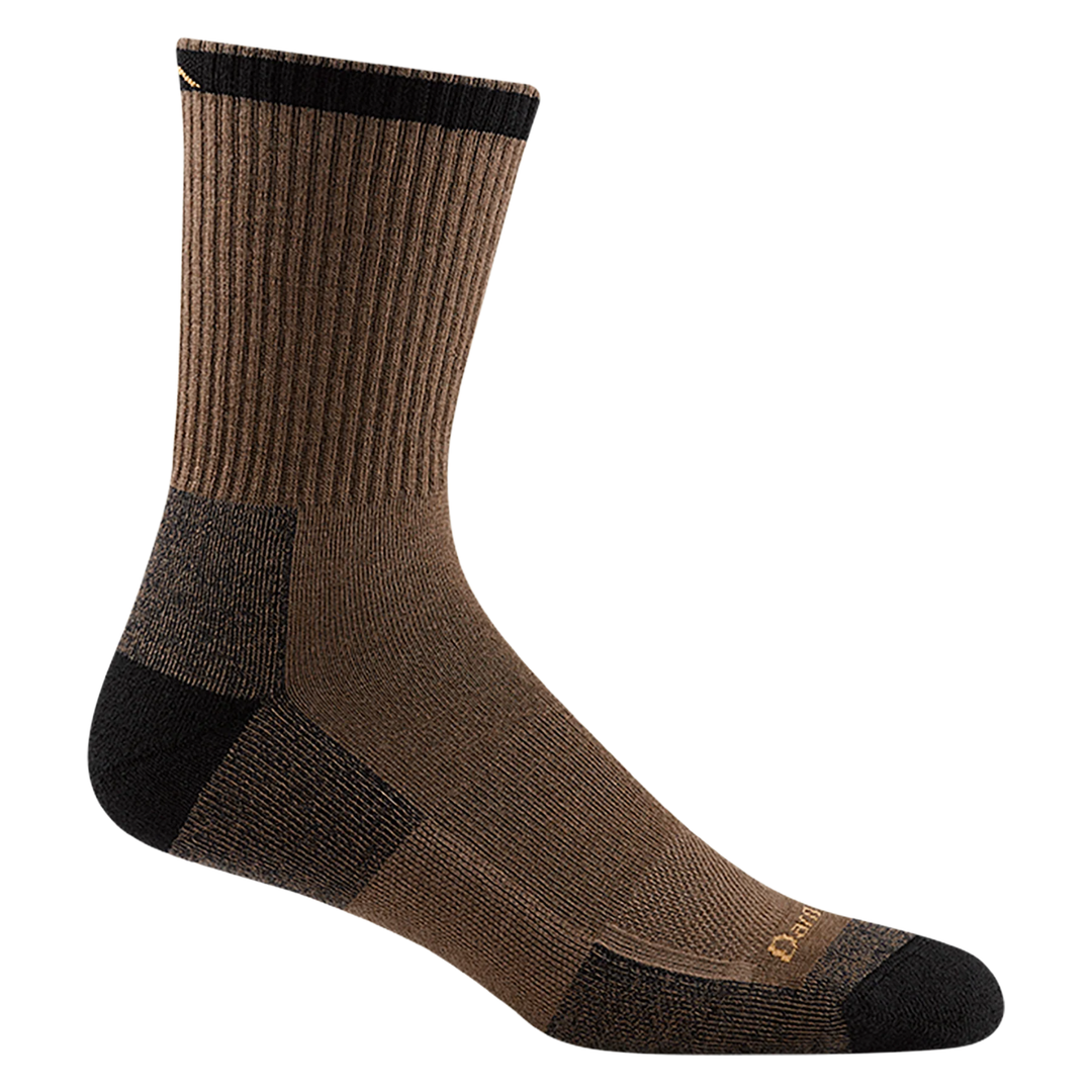 Brown sock with black accents on a white background