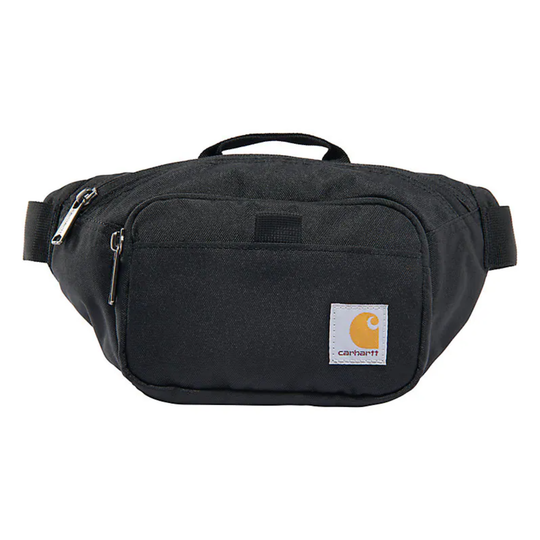 Black waist bag with Carhartt logo on a white background