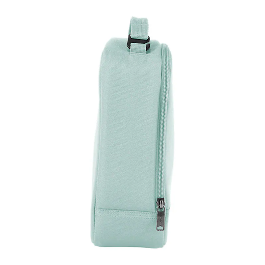 Light blue pouch with a zipper on a white background