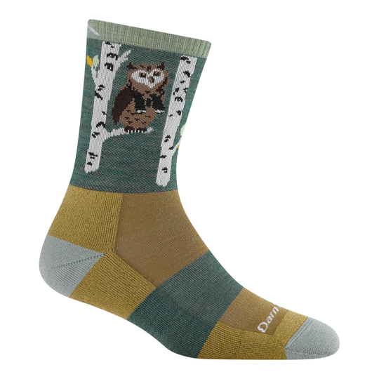 Sock with owl design on a white background