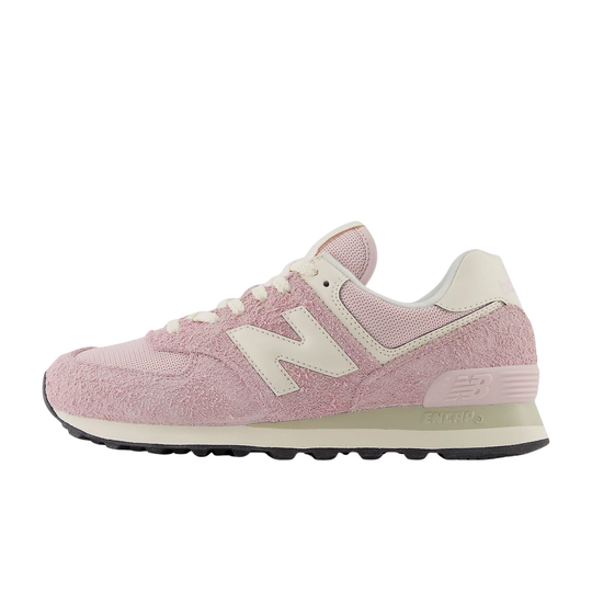 Pink sneaker with New Balance logo on a white background