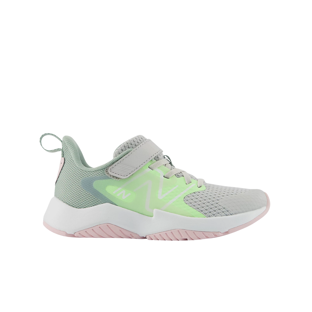 Light green and gray sneaker on a white background