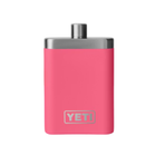 Pink YETI branded flask on a white background