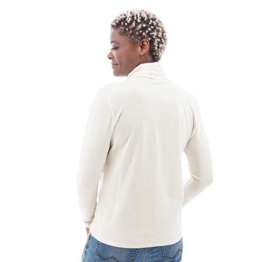 Woman wearing a white hoodie on a white background