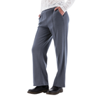 Gray pants worn by a person on a white background