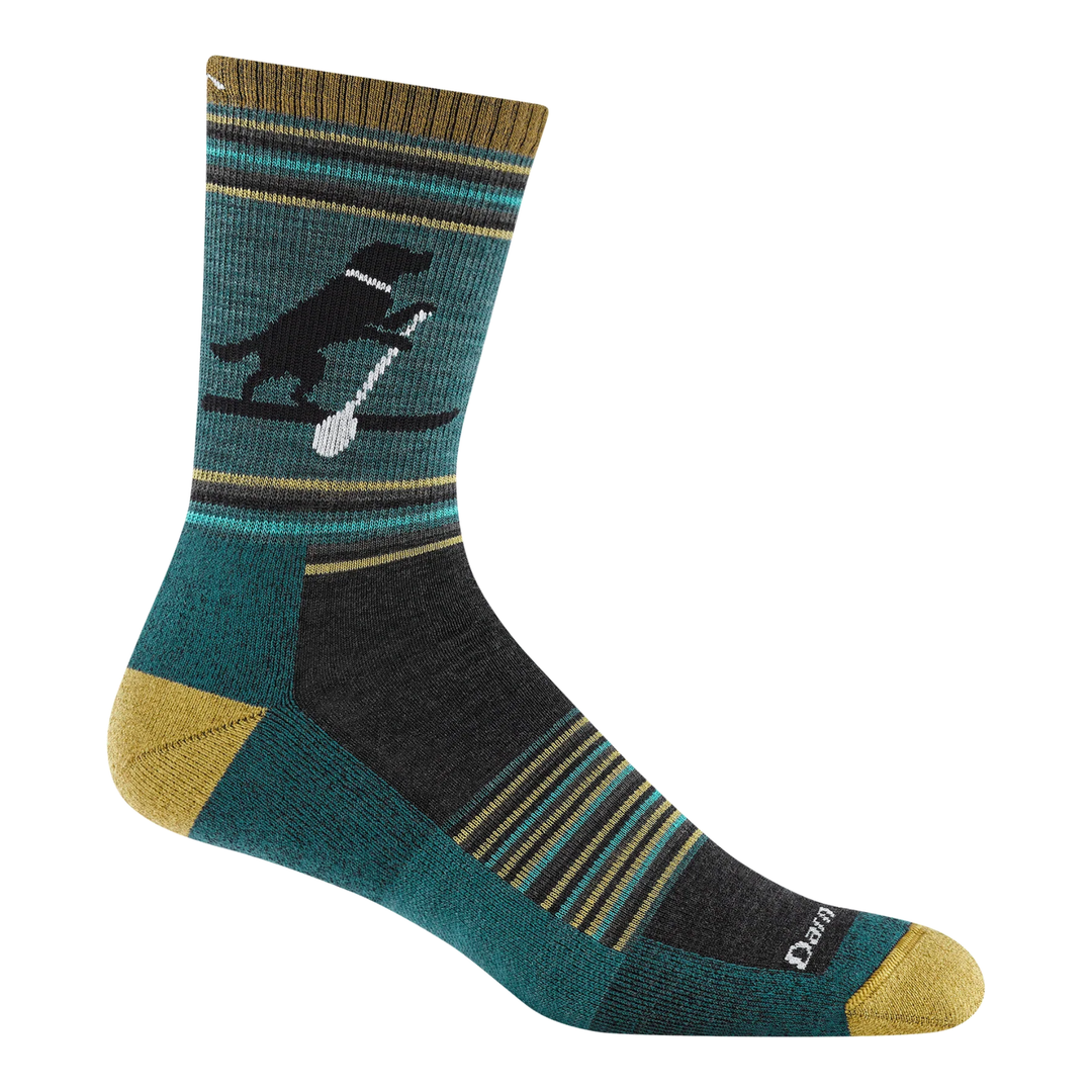 Sock with a dog paddle design on a white background