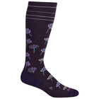 Blackberry sock with floral pattern on a white background