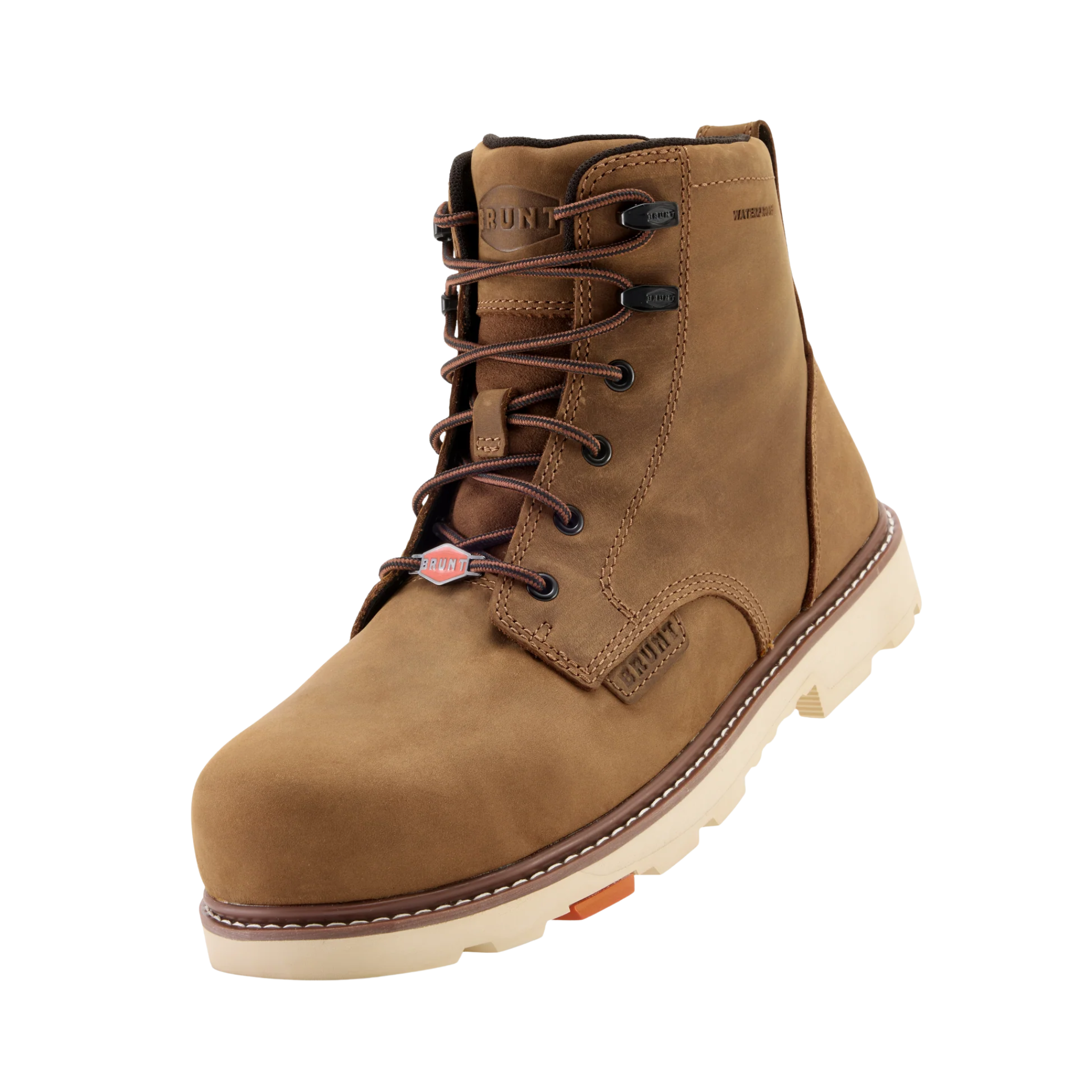 BRUNT NOWONE オリーブ Brunt Men's Sullivan 6 Inch Waterproof Soft Toe Work Boots - Brown