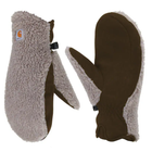Brown and beige mittens with Carhartt logo on a white background