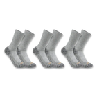 Set of six pairs of gray socks on a white background