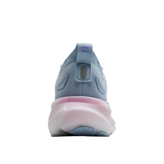 Light blue and pink sneaker on a white background