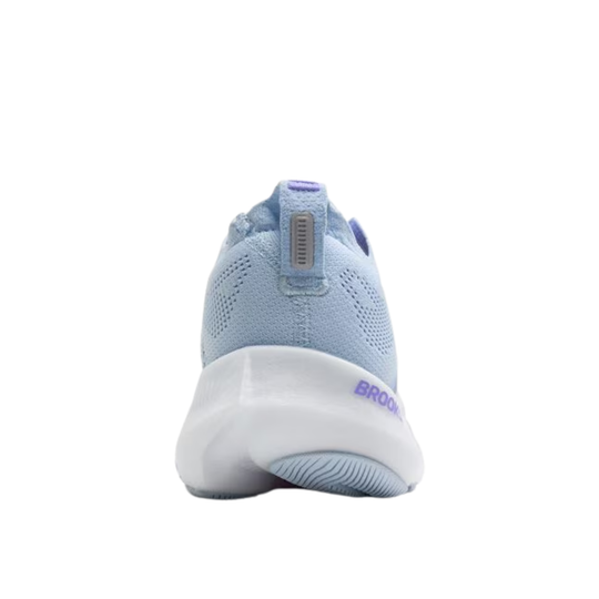 Light blue sneaker with white sole on a white background
