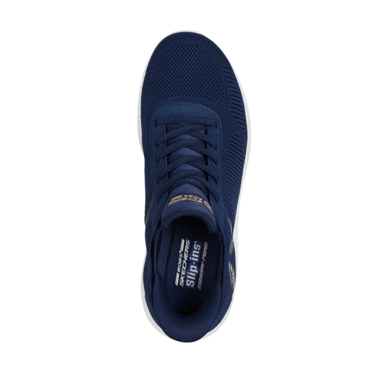 Navy blue sneaker on a white background
