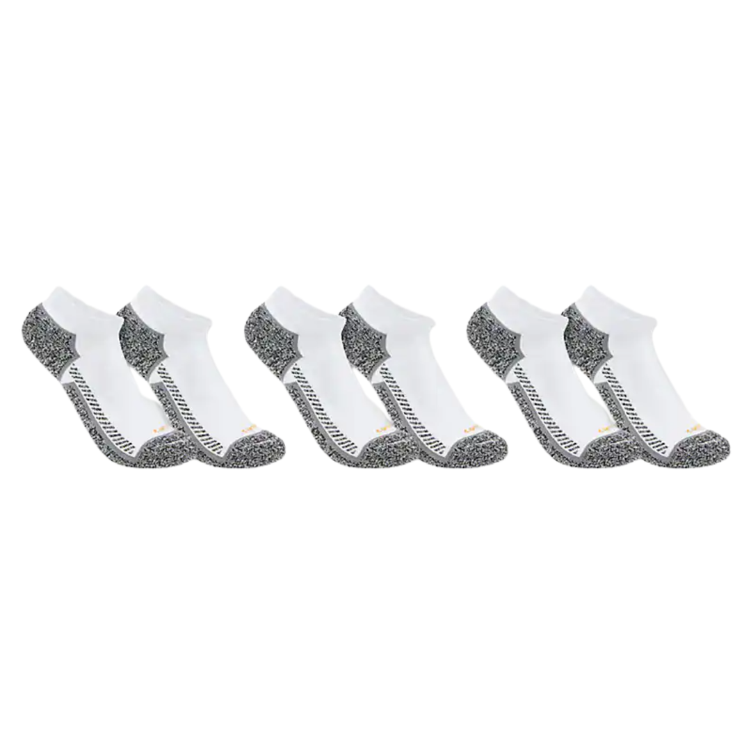 Three pairs of black ankle socks on a white background