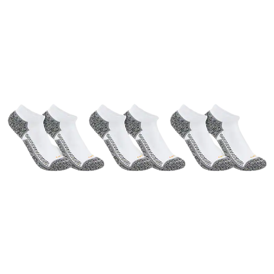 Three pairs of black ankle socks on a white background