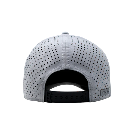 Gray cap with perforated design on a white background