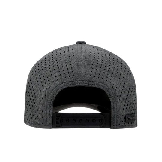 Gray cap with perforated design on a white background