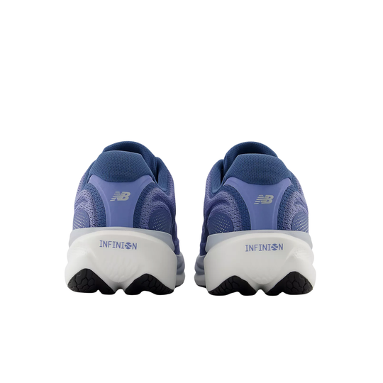 Pair of blue running shoes with 'INFINION' branding on a white background