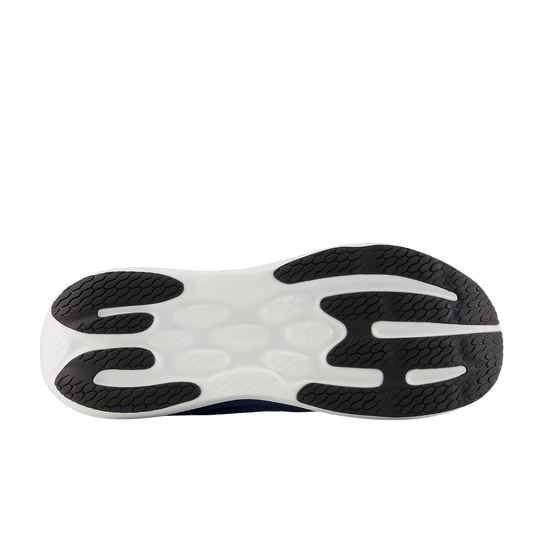 Close-up of a shoe sole with black and white pattern on a white background