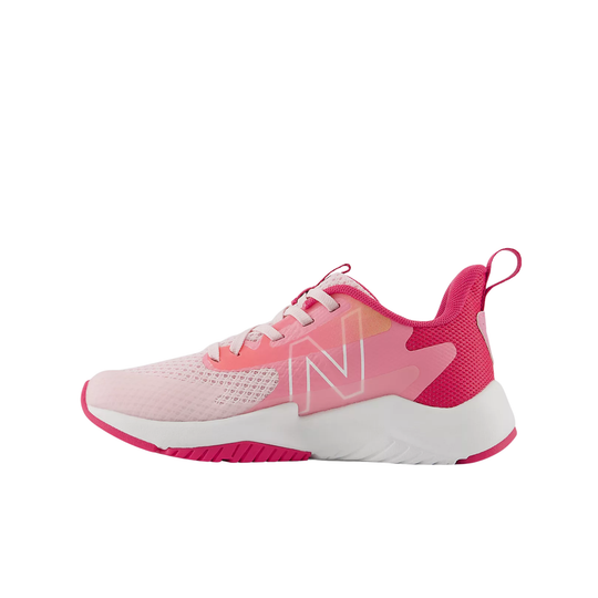 Pink and white sneaker on a white background
