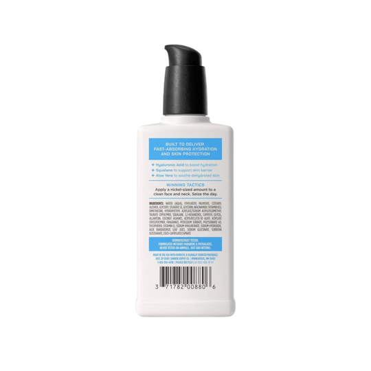 White bottle with black pump on a white background